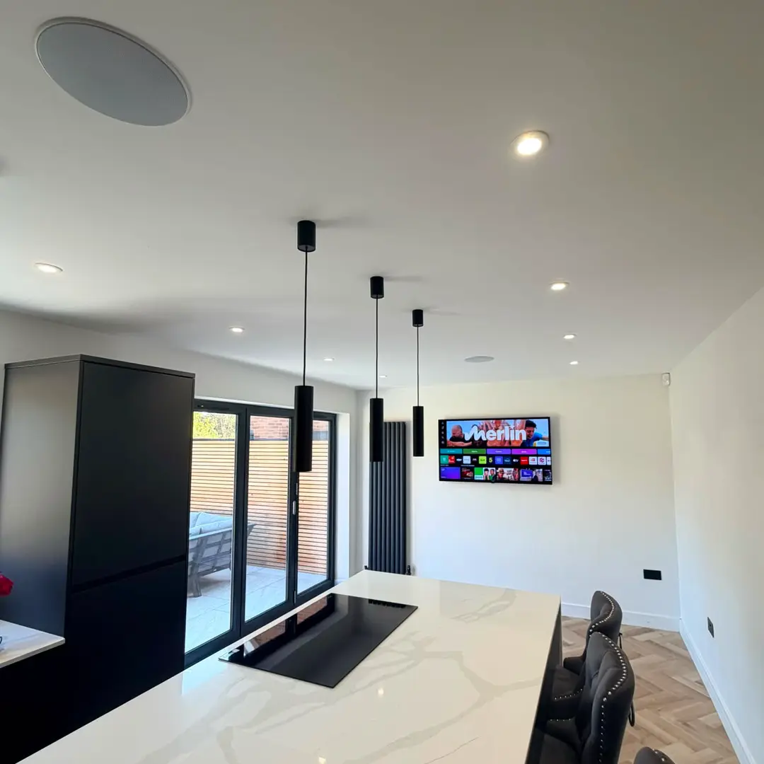 AV Electrical work in Leicester - in ceiling speakers by LT Electrical